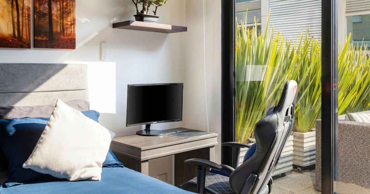 Home Office Setup in Bedroom Corner