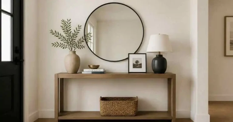 how to style a console table entryway