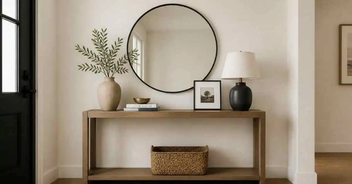 how to style a console table entryway
